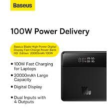 Baseus Blade HD Laptop Power Bank 100W 20000mAh